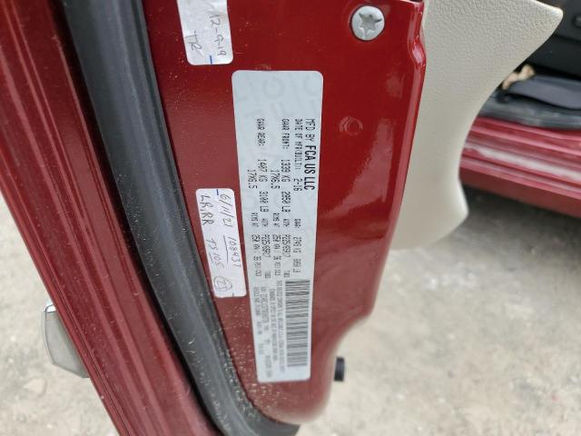 2C4RC1CG7GR303726 - 2016 CHRYSLER TOWN & COU TOURING L MAROON photo 13