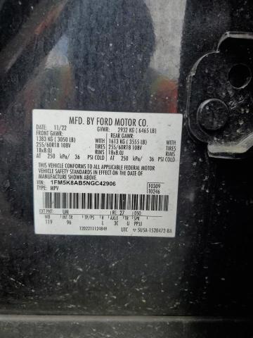 1FM5K8AB5NGC42906 - 2022 FORD EXPLORER POLICE INTERCEPTOR 黑色 照片 13