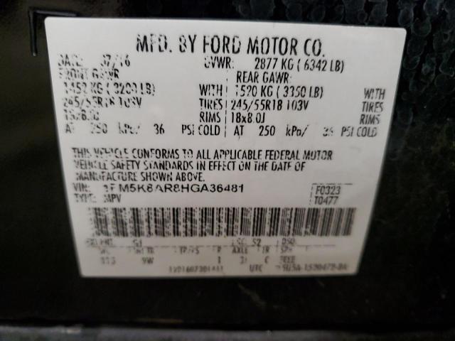 1FM5K8AR8HGA36481 - 2017 FORD EXPLORER POLICE INTERCEPTOR 黑色 照片 13