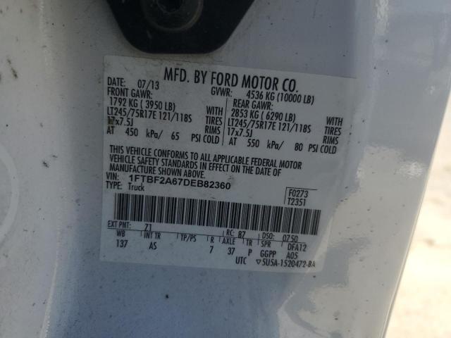 1FTBF2A67DEB82360 - 2013 FORD F250 SUPER DUTY WHITE photo 13