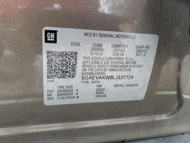 5GAEVAKW8LJ127724 - 2020 BUICK ENCLAVE ESSENCE ოქროსფერი ფოტო 13