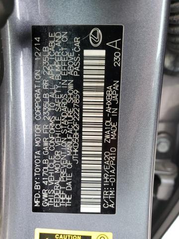 JTHKD5BH2F2227859 - 2015 LEXUS CT 200 GRAY photo 12