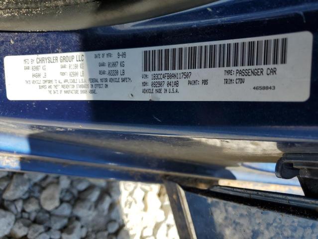 1B3CC4FB0AN117507 - 2010 DODGE AVENGER SXT BLUE photo 12