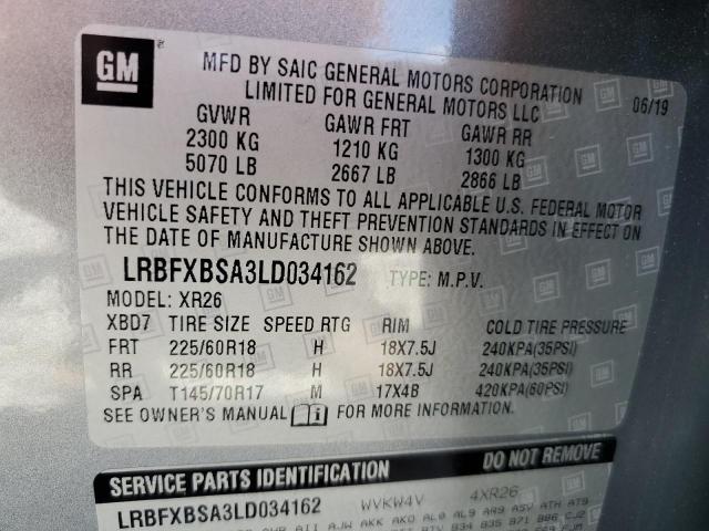 LRBFXBSA3LD034162 - 2020 BUICK ENVISION PREFERRED 灰色 照片 13