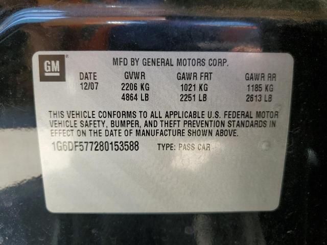 1G6DF577280153588 - 2008 CADILLAC CTS BLACK photo 12