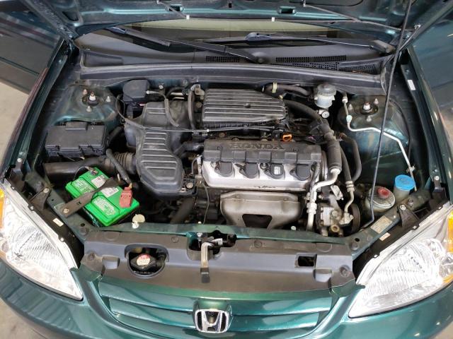 JHMES16572S003363 - 2002 HONDA CIVIC LX GREEN photo 11