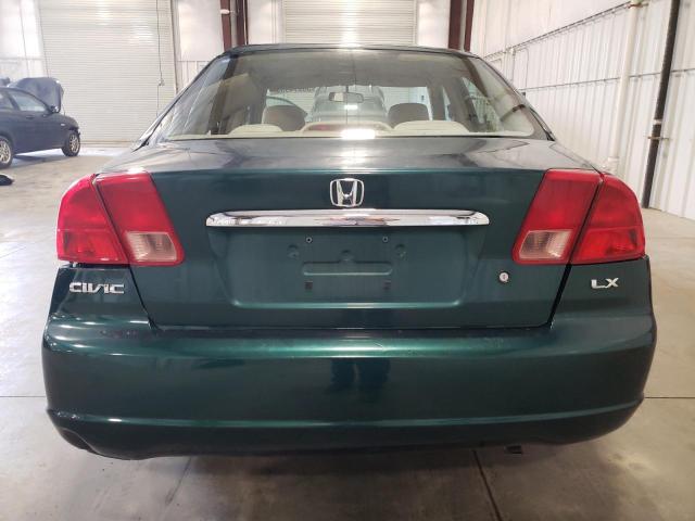 JHMES16572S003363 - 2002 HONDA CIVIC LX GREEN photo 6