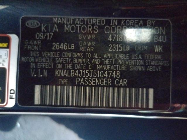 KNALB4J15J5104748 - 2018 KIA CADENZA PREMIUM BLACK photo 12