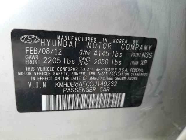 KMHDB8AE0CU149232 - 2012 HYUNDAI ELANTRA TO GLS SILVER photo 12