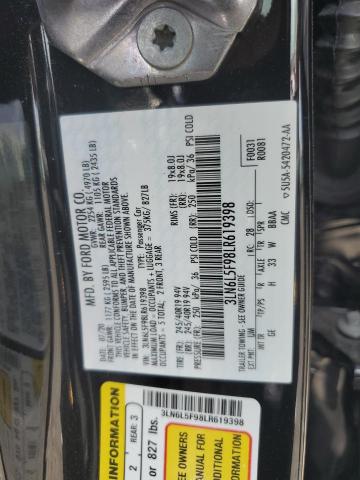 3LN6L5F98LR619398 - 2020 LINCOLN MKZ RESERVE შავი ფოტო 12