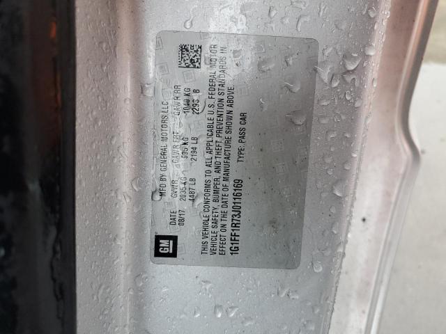 1G1FF1R73J0116169 - 2018 CHEVROLET CAMARO SS SILVER photo 12