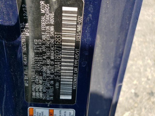 JF1ZNAA18D2716831 - 2013 TOYOTA SCION FR-S ლურჯი ფოტო 12