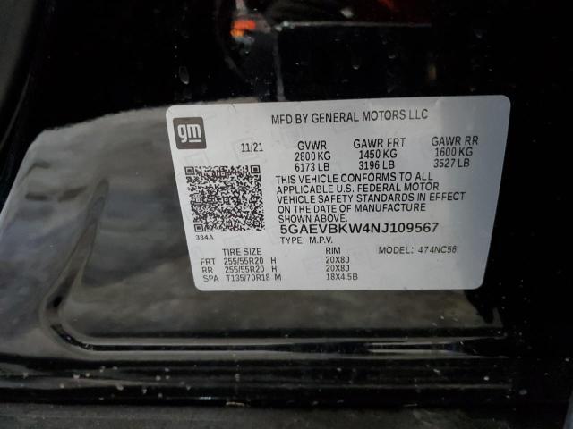 5GAEVBKW4NJ109567 - 2022 BUICK ENCLAVE PREMIUM BLACK photo 14