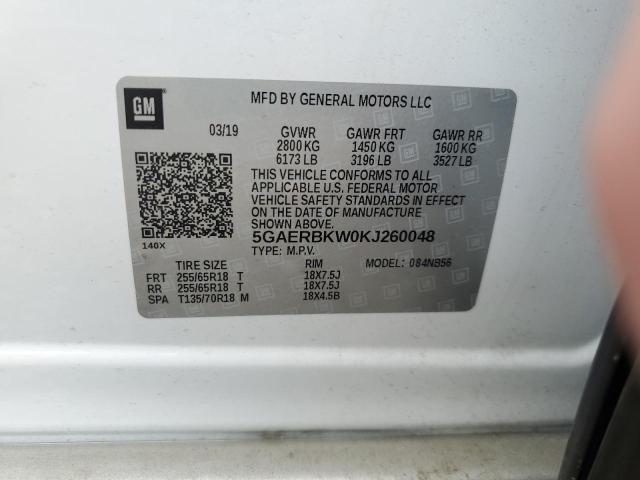 5GAERBKW0KJ260048 - 2019 BUICK ENCLAVE ESSENCE Ağ foto 13