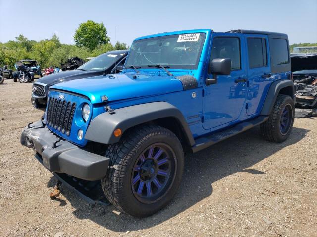 1C4BJWDG7FL585649 - 2015 JEEP WRANGLER U SPORT BLUE photo 1