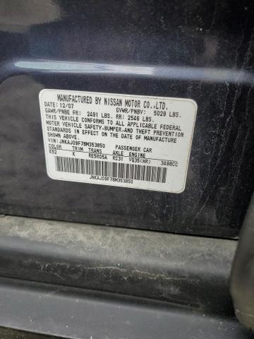 JNKAJ09F78M353850 - 2008 INFINITI EX35 BASE 蓝色 照片 12