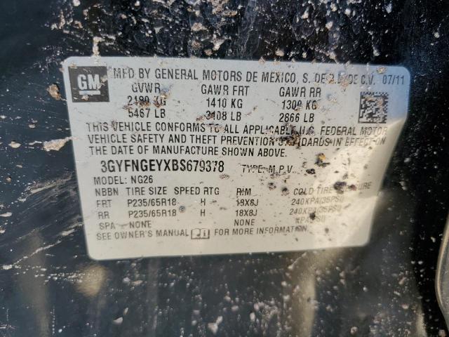 3GYFNGEYXBS679378 - 2011 CADILLAC SRX BLACK photo 13