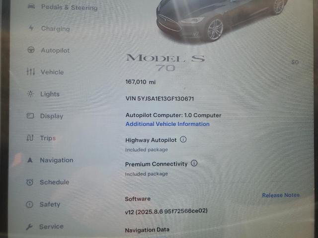 5YJSA1E13GF130671 - 2016 TESLA MODEL S 黑色 照片 9