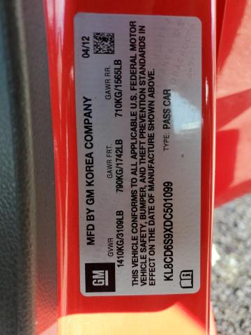 KL8CD6S9XDC501099 - 2013 CHEVROLET SPARK 1LT RED photo 12