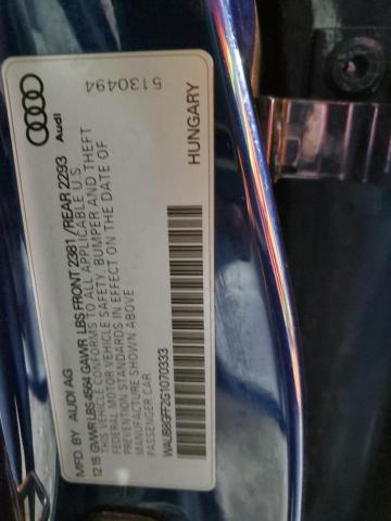 WAUB8GFF2G1070333 - 2016 AUDI A3 PREMIUM BLUE photo 13