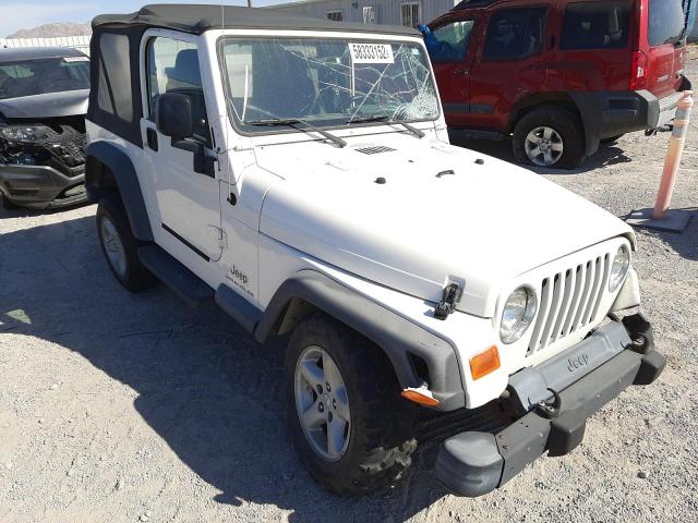 1J4FA29153P340443 - 2003 JEEP WRANGLER / SE WHITE photo 1