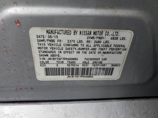 JN1BV7AP7FM348882 - 2015 INFINITI Q50 BASE SILVER photo 13