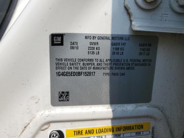 1G4GE5ED0BF152817 - 2011 BUICK LACROSSE CXS CREAM photo 12