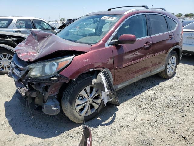 5J6RM4H7XDL004639 - 2013 HONDA CR-V EXL BURGUNDY photo 1