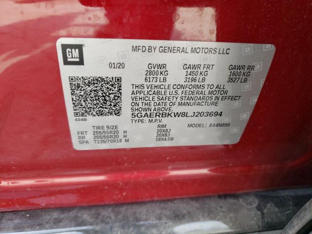 5GAERBKW8LJ203694 - 2020 BUICK ENCLAVE ESSENCE Qırmızı foto 13