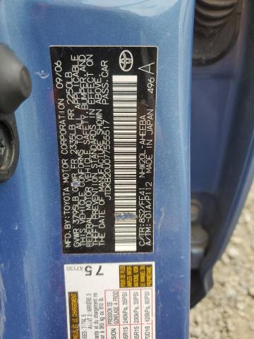 JTDKB20U077555517 - 2007 TOYOTA PRIUS BLUE photo 12