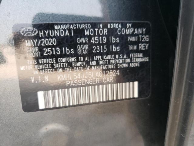 KMHL54JJ5LA012524 - 2020 HYUNDAI SONATA HYBRID CHARCOAL photo 12