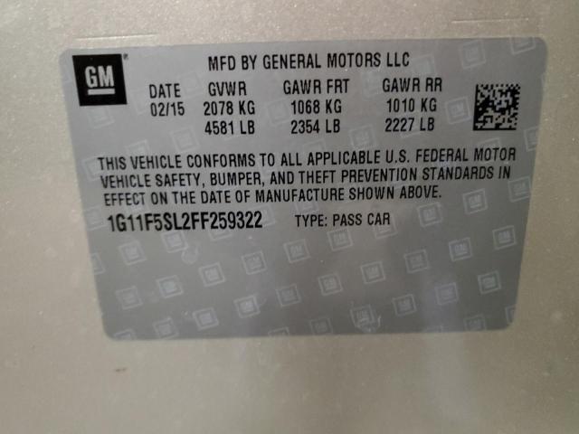 1G11F5SL2FF259322 - 2015 CHEVROLET MALIBU LTZ ბეჟი ფოტო 13