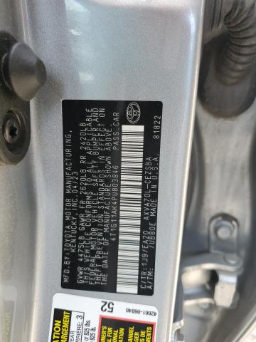 4T1G11AK4PU803846 - 2023 TOYOTA CAMRY SE NIGHT SHADE SILVER photo 12