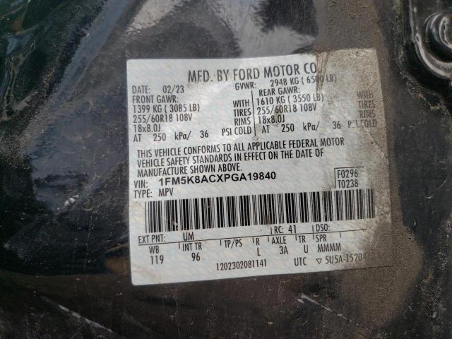 1FM5K8ACXPGA19840 - 2023 FORD EXPLORER POLICE INTERCEPTOR BLACK photo 13