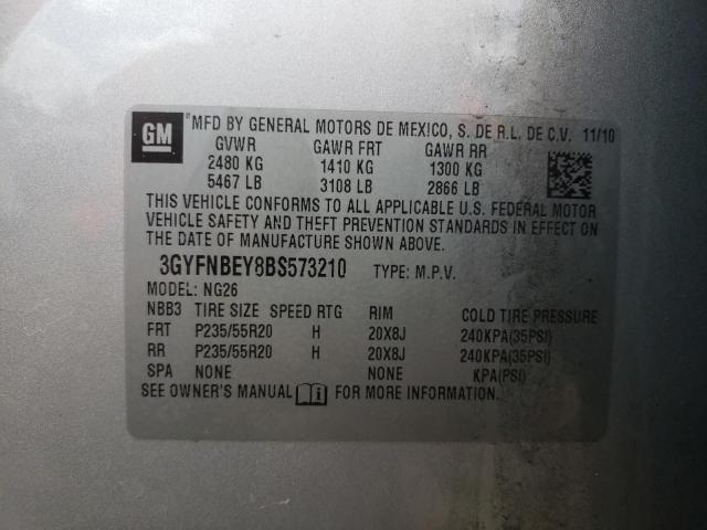 3GYFNBEY8BS573210 - 2011 CADILLAC SRX PERFORMANCE COLLECTION Күміс фото 13