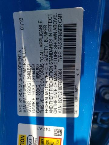 19XFL2H87PE006404 - 2023 HONDA CIVIC SPORT 蓝色 照片 12