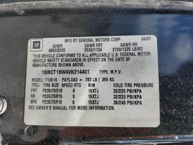 1GNCT18W4VK214401 - 1997 CHEVROLET BLAZER CHARCOAL photo 13