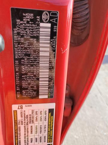 2T1KU40E99C077405 - 2009 TOYOTA COROLLA MA RED photo 12