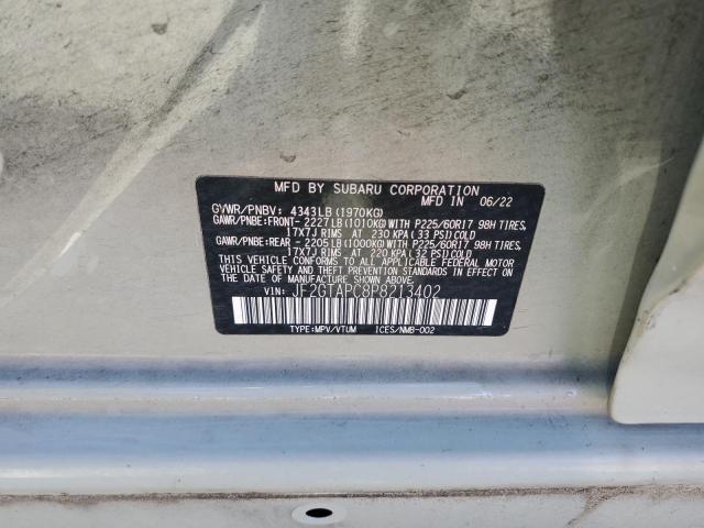 JF2GTAPC8P8213402 - 2023 SUBARU CROSSTREK PREMIUM Szary zdjęcie 13