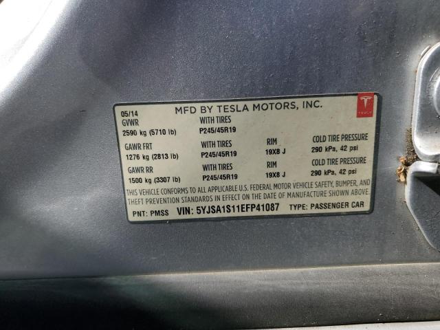 5YJSA1S11EFP41087 - 2014 TESLA MODEL S 白色 照片 13