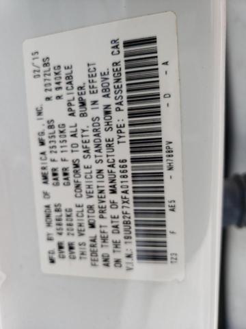 19UUB2F7XFA018666 - 2015 ACURA TLX ADVANCE 白色 照片 12