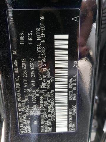 5TDGZRAH5NS539778 - 2022 TOYOTA HIGHLANDER XLE BLACK photo 13