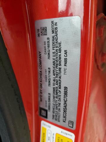 KL8CD6SA0HC708939 - 2017 CHEVROLET SPARK 1LT RED photo 12