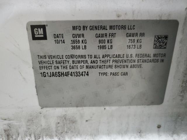 1G1JA6SH4F4133474 - 2015 CHEVROLET SONIC LS 白色 照片 12