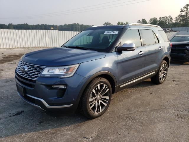 1FM5K8HT6JGB15073 - 2018 FORD EXPLORER PLATINUM BLUE photo 1