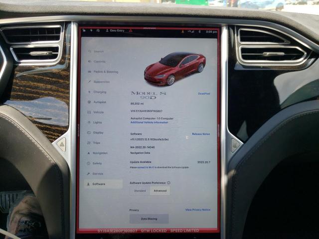 5YJSA1E28GF160807 - 2016 TESLA MODEL S Կարմիր լուսանկար 9