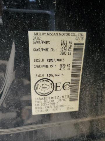 1N6AA1EJ1JN522873 - 2018 NISSAN TITAN S BLACK photo 13