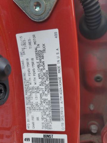 5TFJX4GN7FX042996 - 2015 TOYOTA TACOMA DOUBLE CAB PRERUNNER RED photo 12