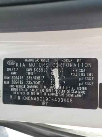 KNDMA5C19J6403408 - 2018 KIA SEDONA L WHITE photo 13