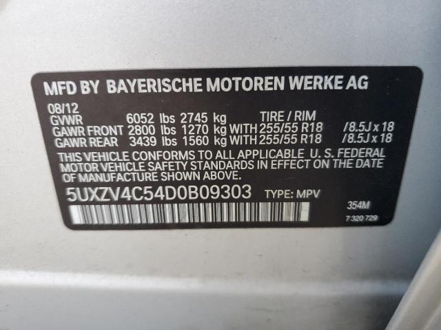 5UXZV4C54D0B09303 - 2013 BMW X5 XDRIVE35I SILVER photo 13